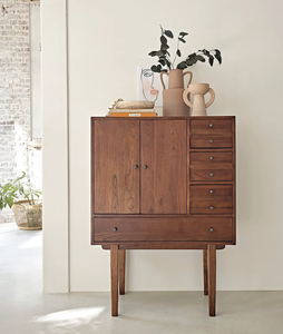 Modern Wooden Bedside Cabinet with Drawers and Doors <b>Freestanding</b> Storage Unit for Bedroom Living Room Home Office - Product Image 2
