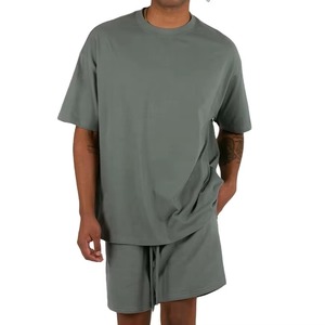Camiseta Extra Grande para Hombre, Conjunto de Dos Piezas Informal de Verano, Transpirable, para Gimnasio, Entrenamiento, Ropa Deportiva, 100% Algodón, Secado Rápido, Color Sólido - Product Image 2