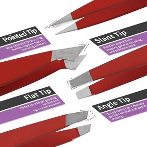 แหนบต่อขนตาสเตนเลสปลายแหลมปลายโค้งน้ำหนักเบา - Product Image 4