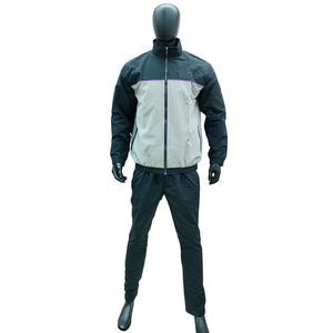 Conjunto Deportivo con Capucha para Hombre, Diseño Color Block Gris y Azul, Tejido de Poliéster de Secado Rápido, Ropa Deportiva para Otoño - Product Image 3