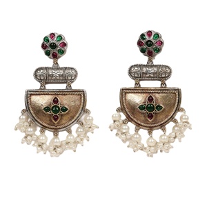 Pendientes Colgantes de Latón Chapado en Oro Antiguo de Dos Tonos con Diseño Bohemio para Joyería de Boda para Mujer, Venta al por Mayor Directa de Fábrica - Product Image 1