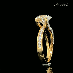 Bague de luxe pour femme en or massif 14 carats plaqué rhodium avec diamant de laboratoire certifié IGI taille brillant rond 3 carats couleur E - Product Image 2