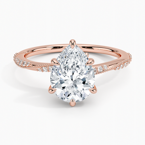 Camellia Hidden Accent Moissanite <b>Solitaire</b> Engagement <b>Ring</b> Three Stone Channel Setting 14K Gold Plated 925 <b>Silver</b> GRA Certified - Product Image 3