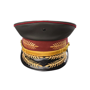 หมวกปักลายใบโอ๊คสีทองด้วยมือ พร้อมปีกหมวกและอุปกรณ์เสริม ผู้ผลิตหมวกปีกใบโอ๊คคู่ - Product Image 1