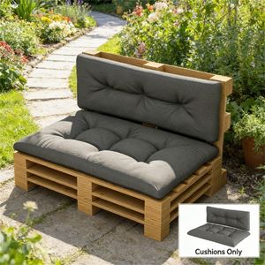 Cuscini per Sedute da Giardino Grigio Scuro, Cuscini e Imbottiture per Esterni (Solo Cuscini) - Product Image 1