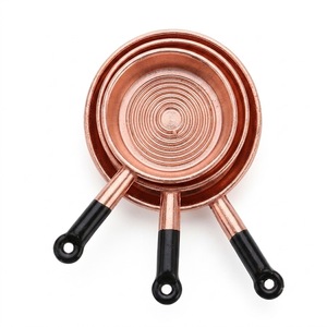 Energinox Wholesale Handcrafted Authentic <b>Copper</b> <b>Frying</b> <b>Pan</b> Cookware With Non Coating Wood Hand Grip For Gas Induction Cooker - Product Image 2