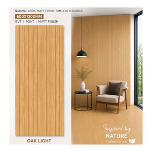 Baldosas de madera de roble claro con acabado mate, 600x1200 mm, acabado mate antideslizante, fabricadas en India, exportadas a todo el mundo. - Product Image 1