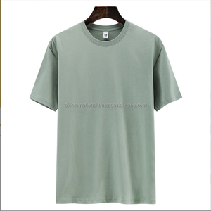 Camiseta deportiva de entrenamiento para hombre, informal, de gran tamaño, Media manga corta, sólida, holgada, 100% algodón, fibra de algodón/Bambú - Product Image 6