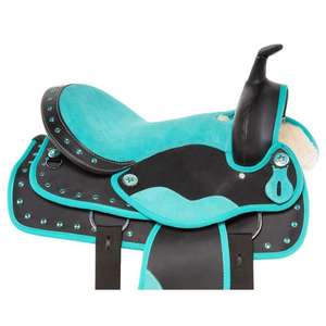Selle de cheval synthétique légère en nylon pour l'équitation en montagne, l'entraînement à la ferme, avec accessoires - Product Image 3