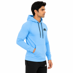 Mens <b>Pink</b> Waterproof 100% Cotton Regular Fit Pullover <b>Hoodie</b> Front Custom Logo Fleece Pocket Casual Gym Sportswear Winter 370g - Product Image 1