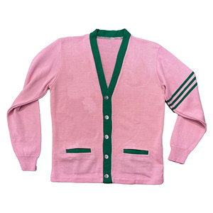 Cardigan en tricot personnalisé pour femme, col en V boutonné, grande taille, décontracté, brodé, doux, léger, style universitaire, automne-hiver - Product Image 1