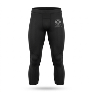 Pickleball Capri Leggings Men Elastic Waist Breathable Quick Dry Woven Spandex Polyester Seamless Custom Logo Compression - Product Image 3