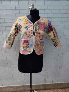 Chaqueta Acolchada de Algodón 100% con Diseño de Rayas en Patchwork, Unisex, Hecha a Mano, Cosida a Mano, Ecológica, Transpirable, de Secado Rápido, para Todas las Temporadas - Product Image 2