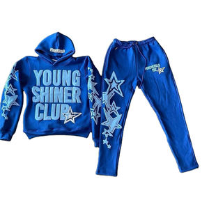 Survêtement personnalisé pour homme à séchage rapide, coupe oversize et carrée, imprimé en relief, avec capuche, fabriqué au Pakistan - Product Image 3