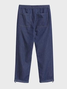 Jeans Casuales Vintage para Hombre, de Mezclilla Azul Oscuro, Corte Ancho, Cintura Media, Ajuste Holgado, Ecológicos, con Cordón Ajustable - Product Image 2