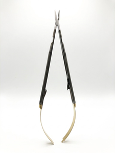 Porte-aiguille micro-stérile d'occasion en acier inoxydable, instrument chirurgical de précision, applicateur d'aiguilles microchirurgicales fines - Product Image 1