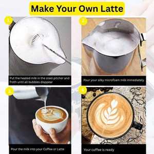 Meilleure Vente : Pichet Conique en Acier Inoxydable 350ml pour Mousse de Lait, Café, Cappuccino, Latte Art – Usage Domestique, Portable et Écologique - Product Image 3