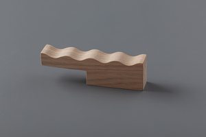Poignée de meuble en bois ondulée moderne, faite à la main, forme irrégulière, en chêne, pour tiroir, artisanat naturel, décoration intérieure, poignées de meuble en bois - Product Image 2