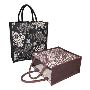 Animal Print Waterproof 10 Oz Laminated <b>Canvas</b> Fabric Shopping Bag Padded Rope Handle for Everyday Use - Product Image 4