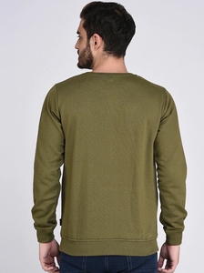 Sudadera de Cuello Redondo para Hombre, Color Verde Oliva, Corte Regular, con Logotipo de California Estampado, Informal, Tejida, 100% Algodón, para Otoño - Product Image 3