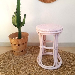 Best Selling Home Furniture Rattan pink Wicker bar Stool Chairs New Lovely Design Counter <b>Pouf</b> Stools - Product Image 1