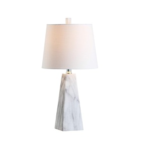 Lampe de table conique de luxe en marbre avec silhouette architecturale et éclairage d'ambiance contemporain élégant - Product Image 3
