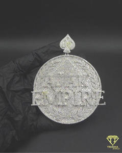 Collar de Plata con Diamante Cultivado en Laboratorio, Hecho a Mano y Personalizado, Estilo Hip Hop, Joyería de Lujo para Streetwear - Product Image 4