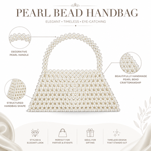 Bolso de mano con cuentas de perlas para mujer, elegante bolso de cuentas hecho a mano, bolso de mano para fiesta de noche, bolso de mano para novia, regalo - Product Image 6