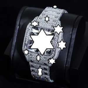 Montre de luxe NYC DIAMOND EMPIRE à mouvement automatique japonais, boîtier carré en acier inoxydable, cadran de 41 mm, avec moissanite - Product Image 3