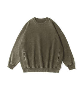 Sweat-shirt à capuche délavé pour homme 100% coton, personnalisable avec logo, style vintage, manches longues, streetwear, coupe-vent automne - Product Image 2
