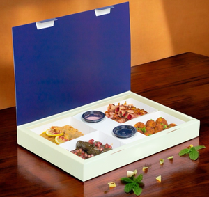 Nampan kemasan makanan cepat ramah lingkungan Crepe wafel Pizza Empanada kentang goreng Mini <span class=keywords><strong>Burger</strong></span> kotak kertas kue laminasi Matt - Product Image 4