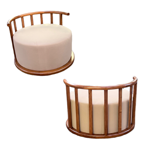 Canapé rond monoplace en teck massif très demandé, super confortable, pour l'ameublement extérieur et intérieur, fabriqué en Indonésie - Product Image 2