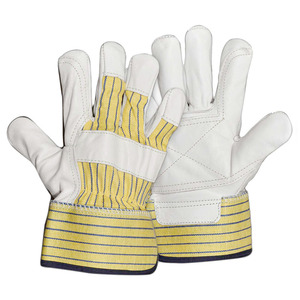 Gants de travail canadiens PPE de qualité supérieure en cuir de vachette pleine fleur, robustes, avec manchette de sécurité, 11 oz, sans silicone - Product Image 3