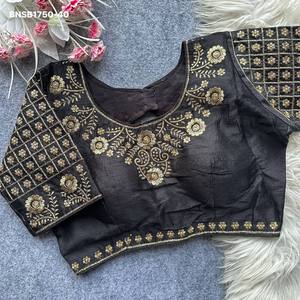 Fournisseur de blouses en soie fantôme de qualité supérieure avec broderie de sequins, prêtes à porter et à manches rembourrées, de Surat - Product Image 4