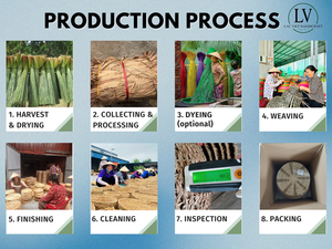 Sacs de plage d'été en jonc de mer tressé à la main 2026 – Sac fourre-tout « Summer Vibes » avec poignées en cuir pour femmes, du Vietnam - Product Image 6