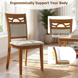Sedia da Pranzo Ergonomica Imbottita (2 Pezzi) con Struttura in Metallo Durevole e Legno di Gomma, Capacità 150 kg, per Soggiorno o Bar - Product Image 6