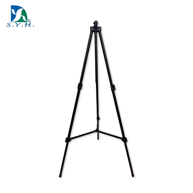 SYH Black Aluminum Tripod Sketch Painting Easel Telescoping Lightweight Portable Metal for Whiteboards Display Boards Model