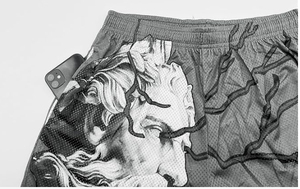 <b>Custom</b> Sublimation Printed Board Mesh Men's Shorts Eco-Friendly Breathable Button Fly High Waist Casual Workout Low Price - Product Image 4