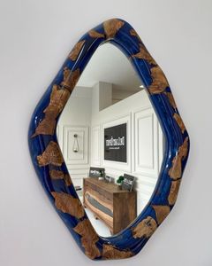 Premium Handmade Solid Wood <b>Wall</b> Mirror Minimalist <b>Design</b> Decorative Wooden <b>Frame</b> Mirror for Home Living Room Bedroom Wood <b>Frame</b> - Product Image 1
