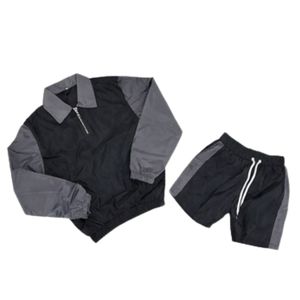 High Quality Wholesale Costom Men’s Streetwear Summer Two Piece <b>Set</b> Acid Wash Hoodie Zip Up Joggers Shorts <b>Set</b> Casual Stacked - Product Image 1