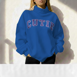 Custom Printed Women High Neck Sweatshirt Comfortable Brushed Interior OEM ODM - Product Image 1