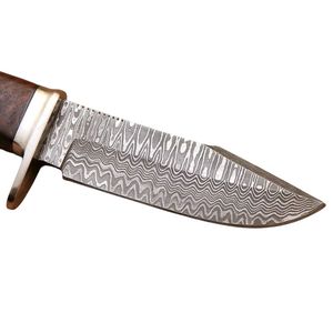 Couteau de camping EDC en acier Damas fait main sur mesure, manche en bois mosaïque, poinçon Damas, fabrication OEM - Product Image 5