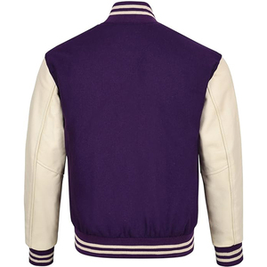 Classic Design Varsity Jacket Autumn Men's Casual Color <b>Block</b> Button up Jacket for Spring Fall School Baseball - Product Image 4