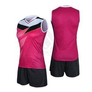 Custom <b>Men's</b> Red Sleeveless Volleyball Jersey Set With Black Shorts Breathable Mesh Sublimated Print Adult All Seasons Sports - Product Image 4