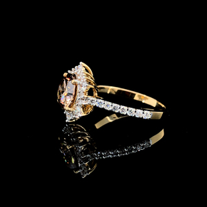 Anillo de diamante cultivado en laboratorio de corte redondo premium, banda de oro amarillo macizo de 14k con pulido brillante, anillo de compromiso de 1 quilate, joyería fina. - Product Image 2