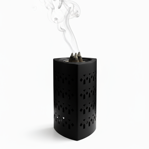 Contemporary <b>Oud</b> Incense Holder with Geometric Cutwork Design Wholesale Supplier Metal <b>Bakhoor</b> Burner - Product Image 3