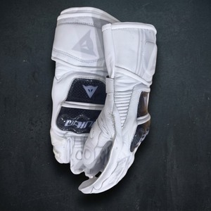 Gants de moto unisexes en cuir blanc, demi-doigts, coupe-vent, respirants, protecteurs, 300g, toutes saisons, pour sports de plein air, motard - Product Image 2