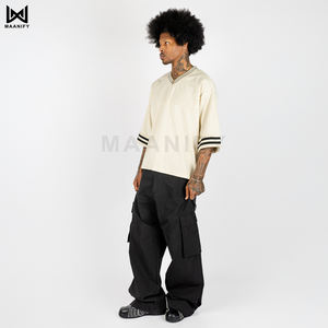 Camiseta de hockey oversize estilo streetwear, de malla, corte holgado y corto, unisex, personalizada, para deportes, venta al por mayor OEM - Product Image 4