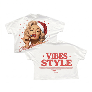 Camiseta Boxy para Mujer, 240 GSM, Mezcla de Algodón, Blanca, Lavado Vintage, Impresión DTG, Logotipo Personalizado, Estilo Urbano, Tallas Grandes, 100% Algodón - Product Image 3