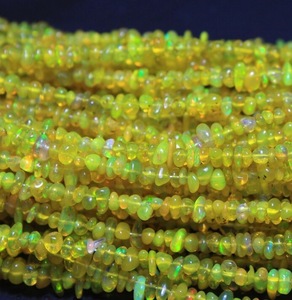Cuentas de ópalo amarillo limón sin cortar, ópalo etíope natural, cuentas perforadas de forma irregular, tamaño 3-4 mm, tira de 8 pulgadas de largo para joyería - Product Image 2